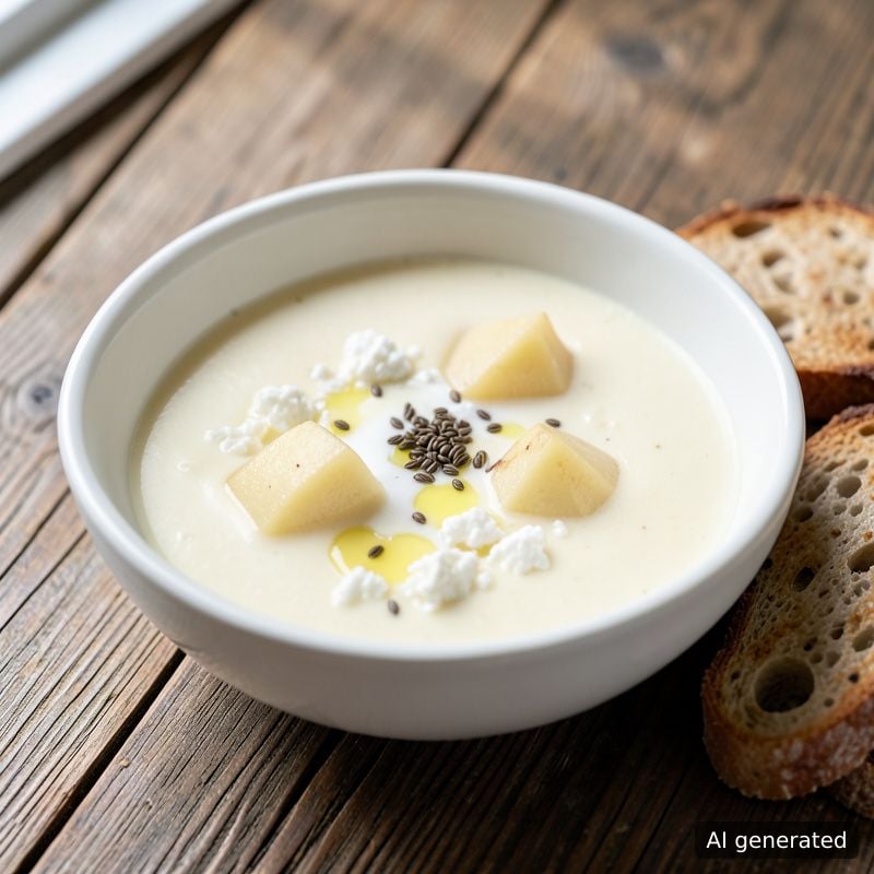 Млечна супа с картофи и сирене