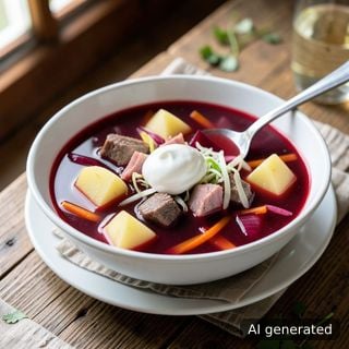 Руски борш с месо