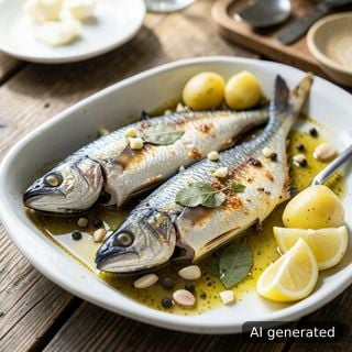 Скумрия с чесън