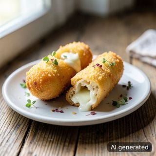 Хлебче на тиган, пълнено със сирене