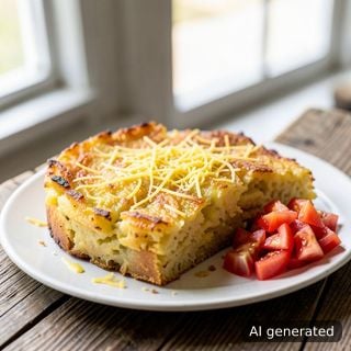 Картофи с яйца, печени на тиган