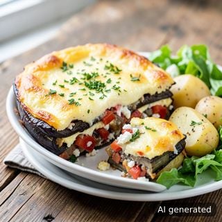 Мусака от патладжани, домати и пиперки